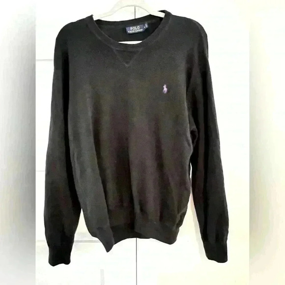 Men’s Polo Ralph Lauren Black Crewneck Sweater- Size Large - Picture 1 of 2